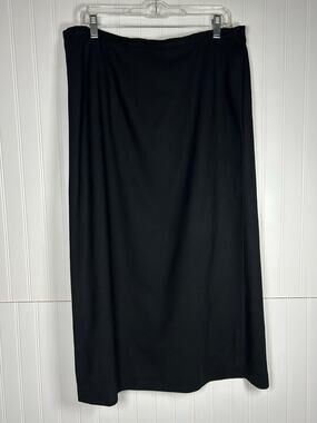 Talbots wrapped black Skirt Wool Lycra Straight  Midi plus Size18